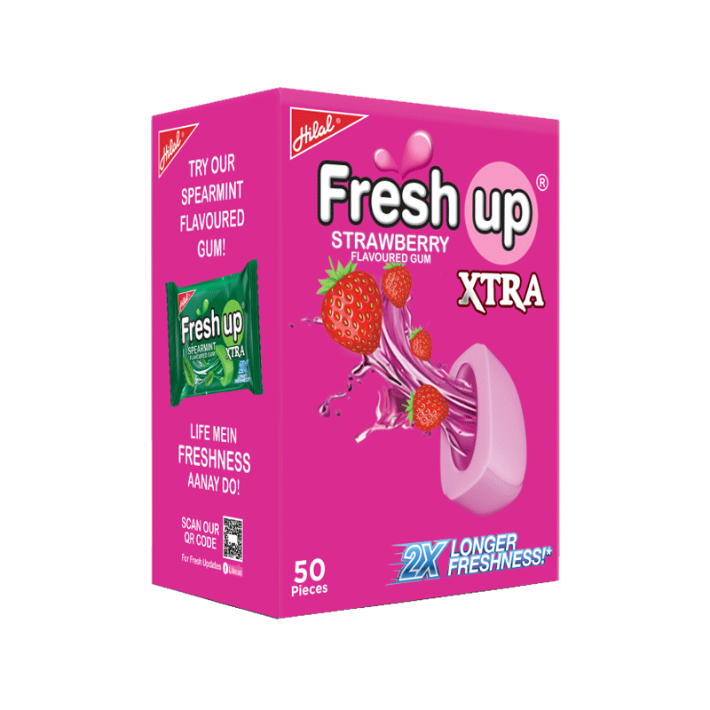 HILAL FRESH UP XTRA BUBLE GUM STARWBERRY 50`S